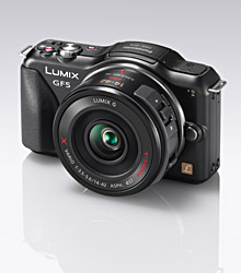 Beispielabbildung einer Systemkamera: die Panasonic GF-5 Beispielabbildung einer Systemkamera: die Panasonic GF-5